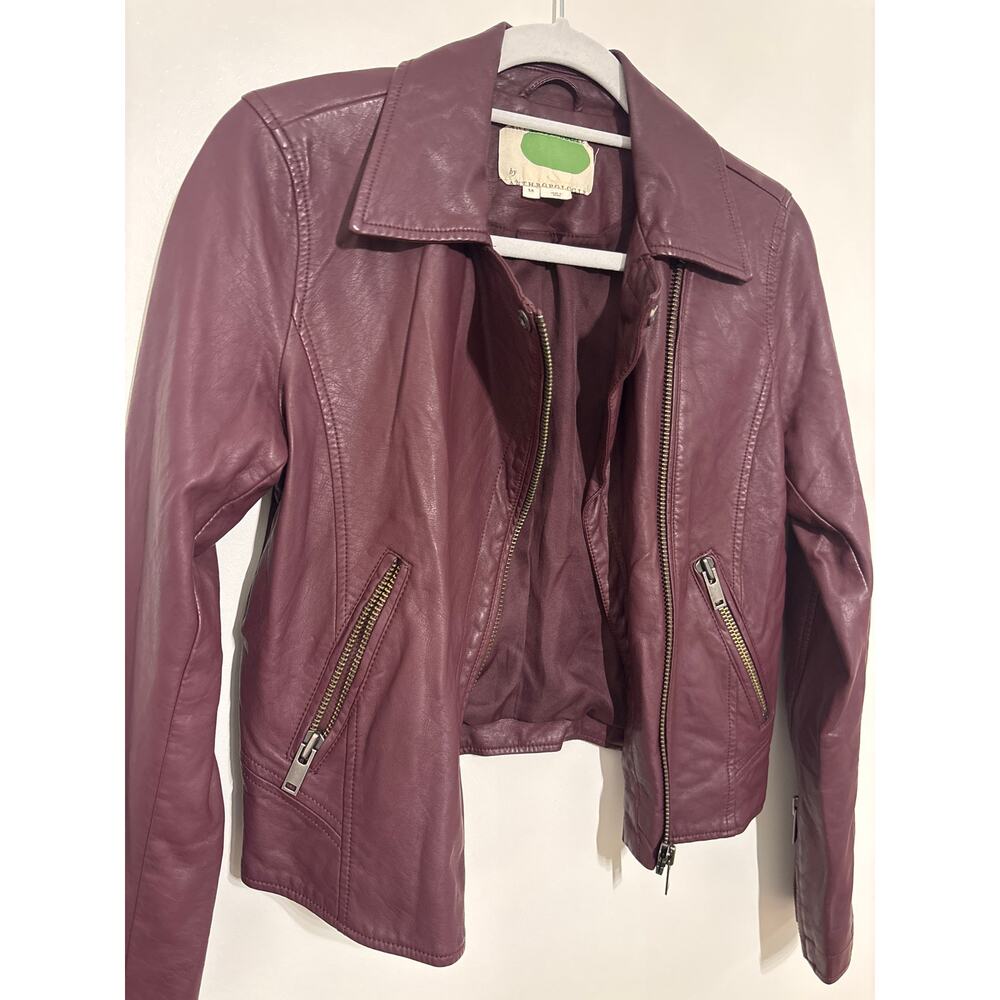 Anthropologie Burgundy Maroon Moto Jacket XS